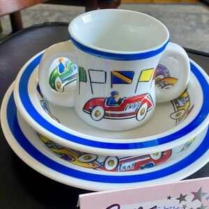 Authentic Tiffany Race Car Children’s Dining Set